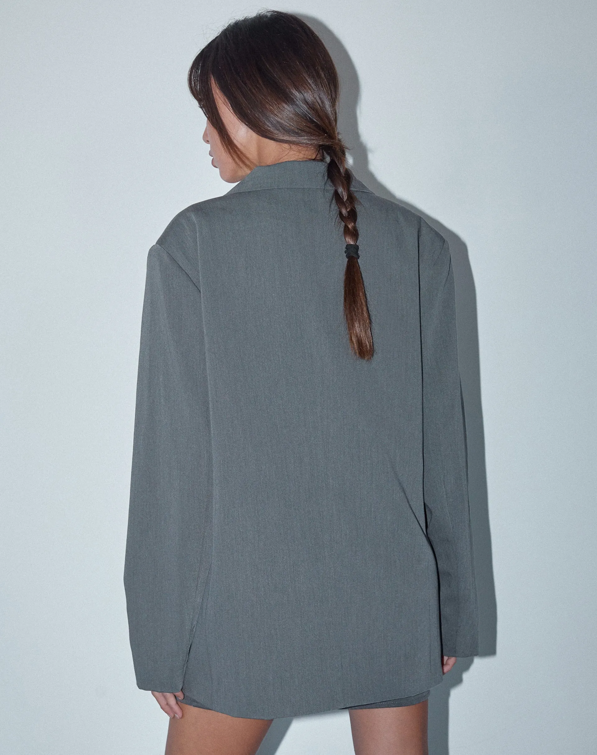 Ardea Double Breasted Blazer in Charcoal Tailoring