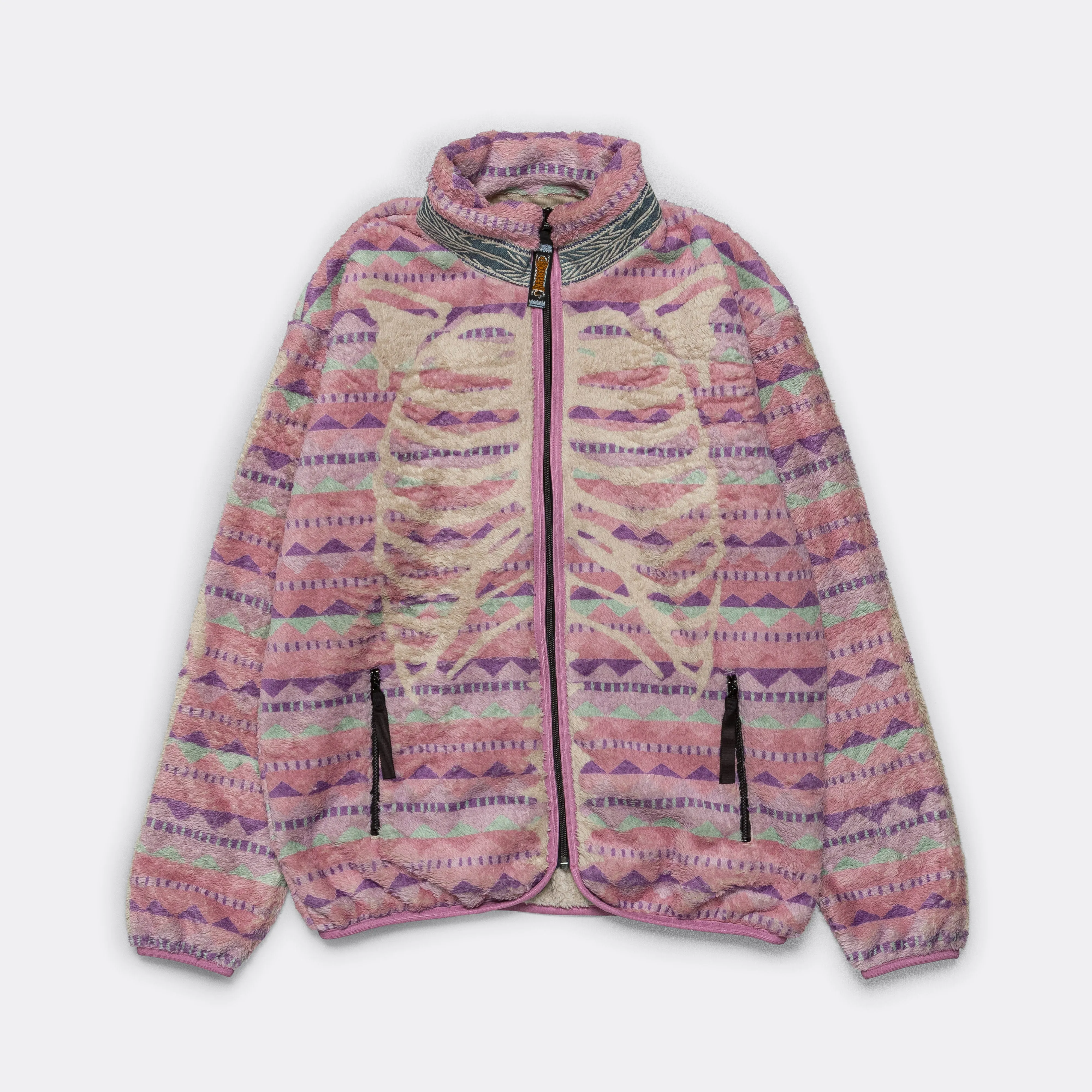 ASHLAND Stripe & BONE Fleece ZIP Blouson - Pink