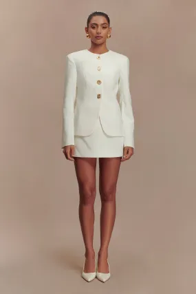 Asia Mixed Button Blazer - Ivory