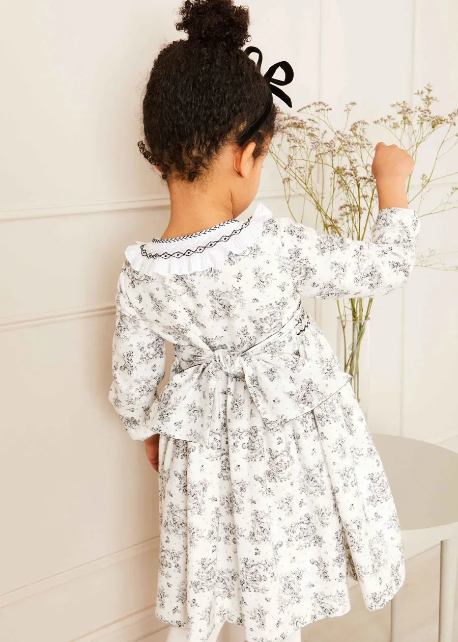 Audrey Double Breasted Long Sleeve Dress in Black (12mths-10yrs)