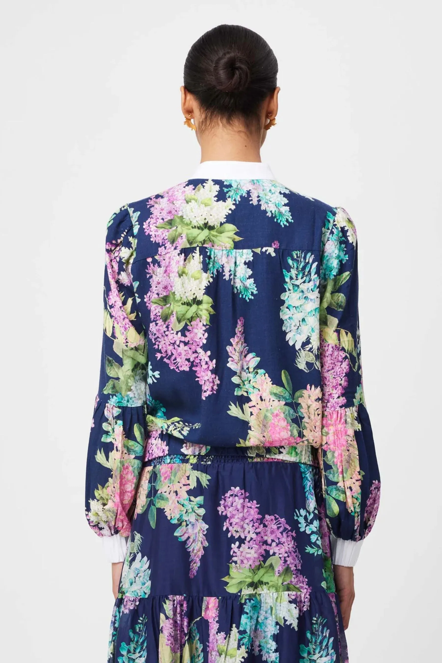 Augustine Contrast Trim Jacket | Navy Wisteria