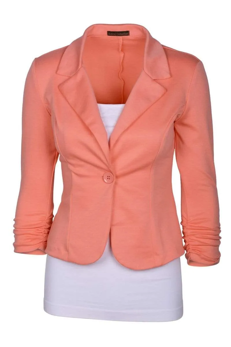 Auliné Collection Women's Casual Work Solid Color Knit Blazer Plus Size