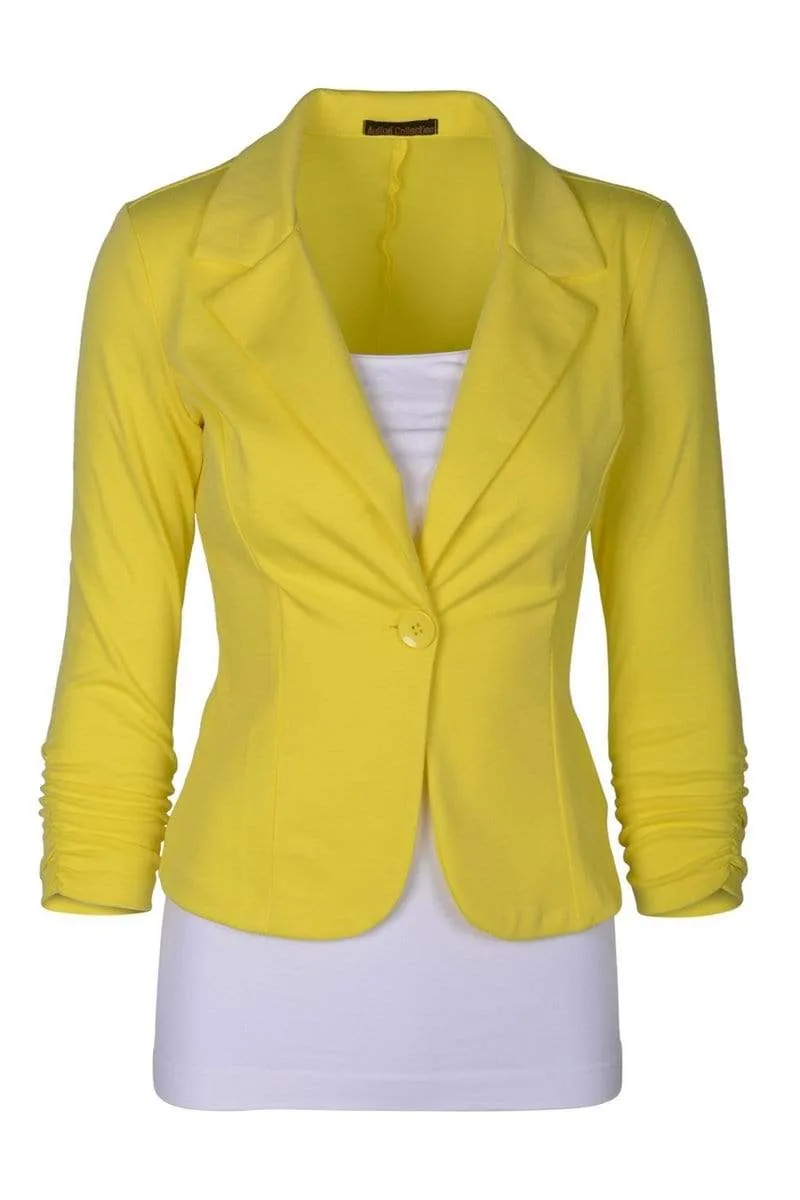 Auliné Collection Women's Casual Work Solid Color Knit Blazer Plus Size