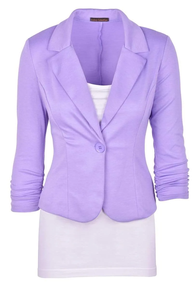 Auliné Collection Women's Casual Work Solid Color Knit Blazer Plus Size