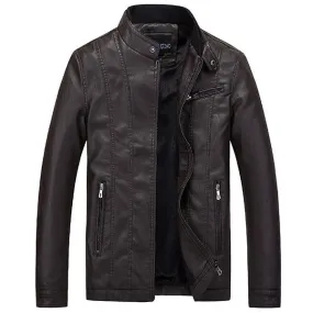 Biker Thick PU Leather Jacket