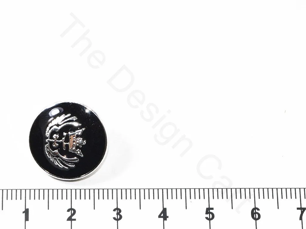 Black Crown Wings Coat Buttons