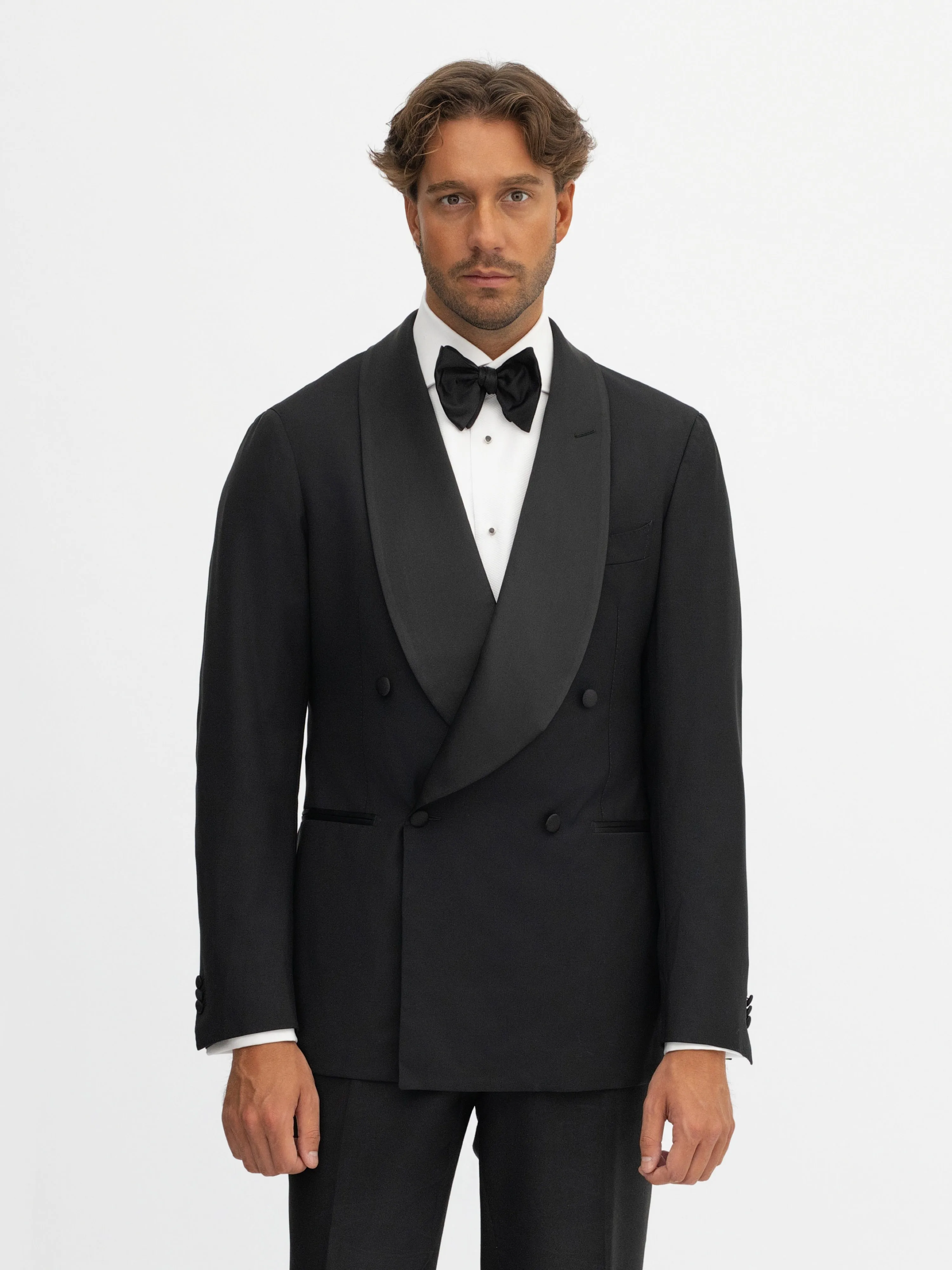 Black S130 Wool Tuxedo (DB Shawl)