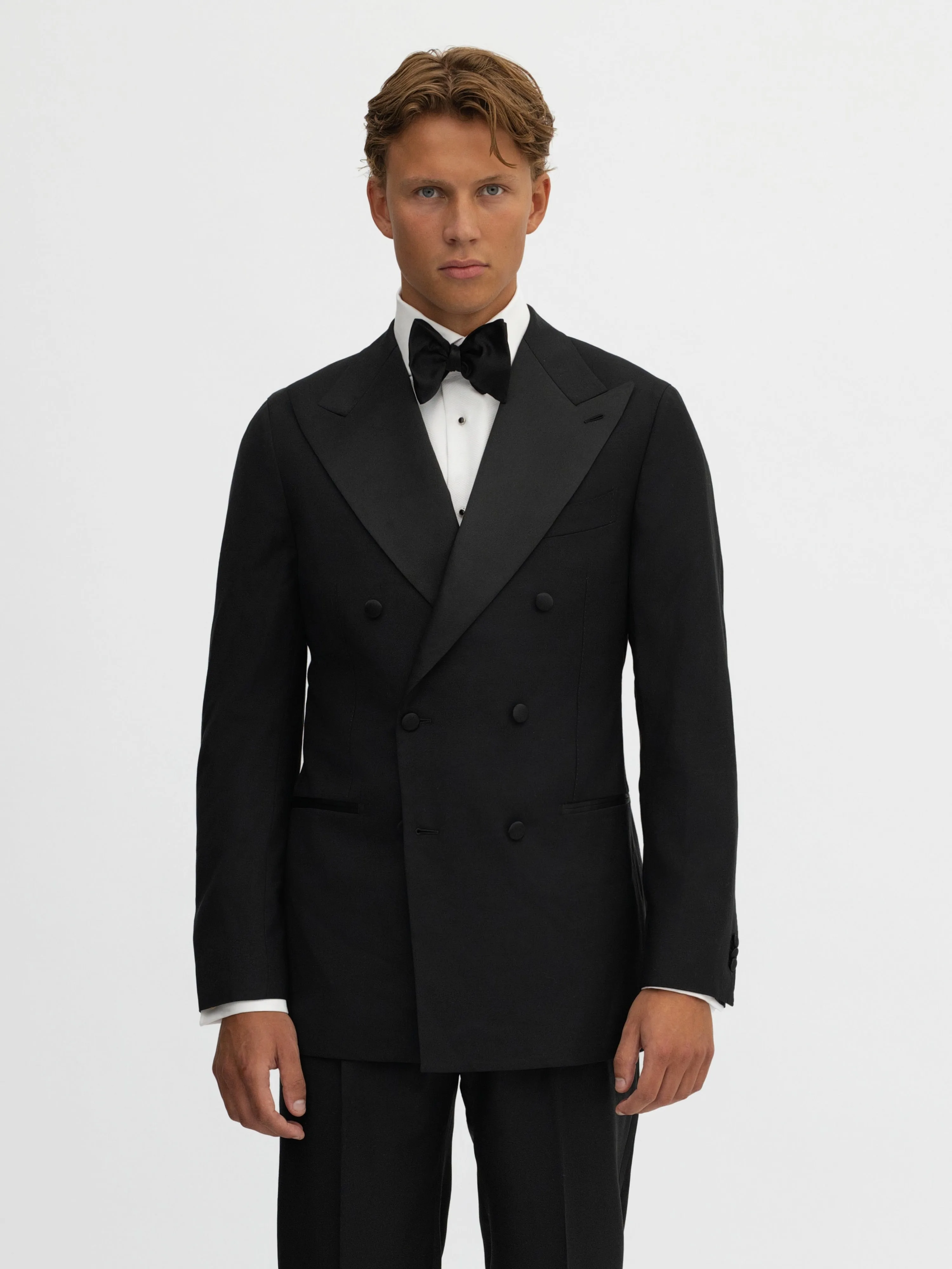 Black S130 Wool Tuxedo Jacket (DB)