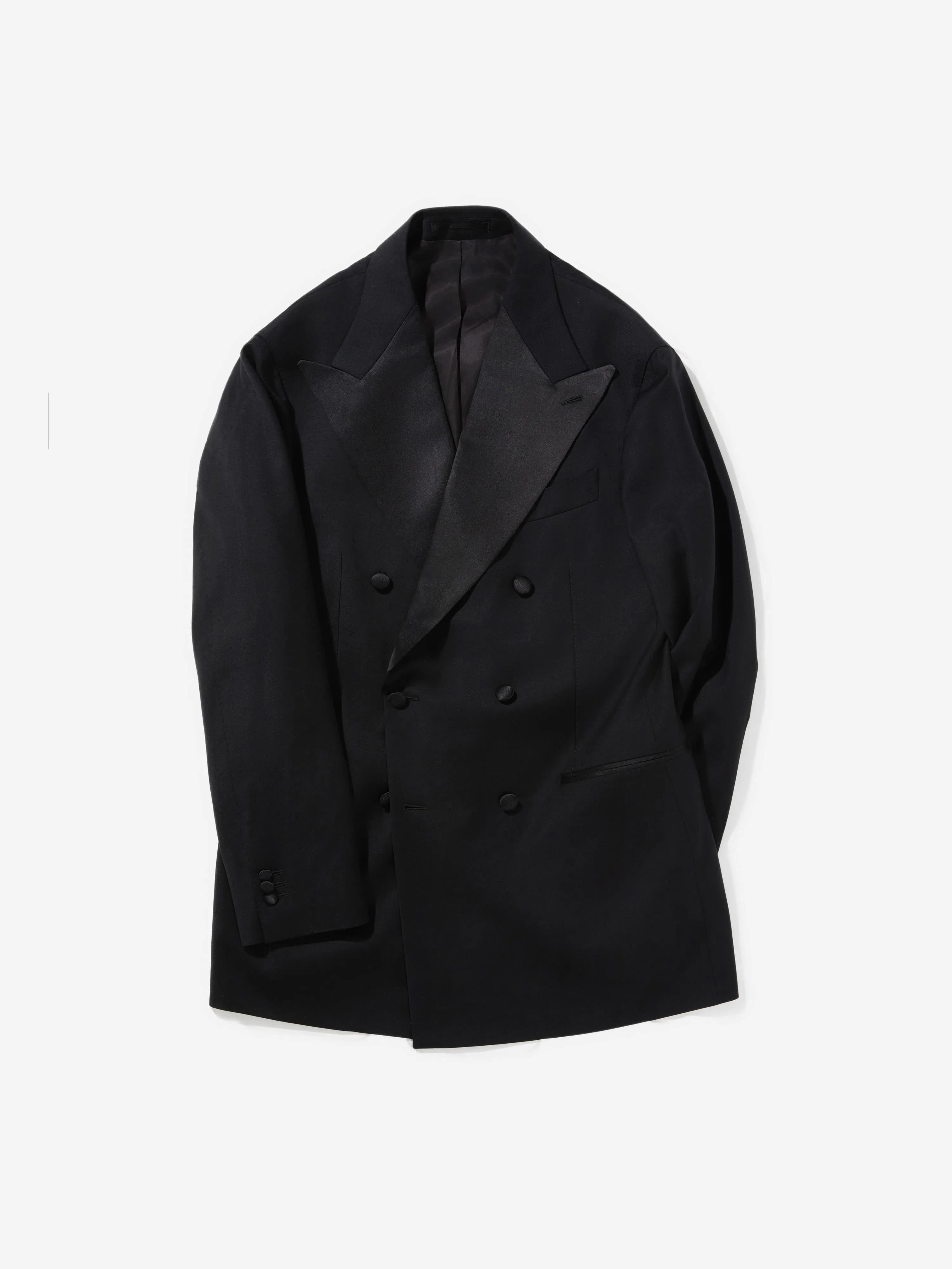 Black S130 Wool Tuxedo Jacket (DB)