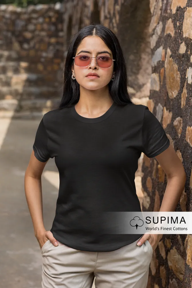 Black Supima Cotton T-shirt for women