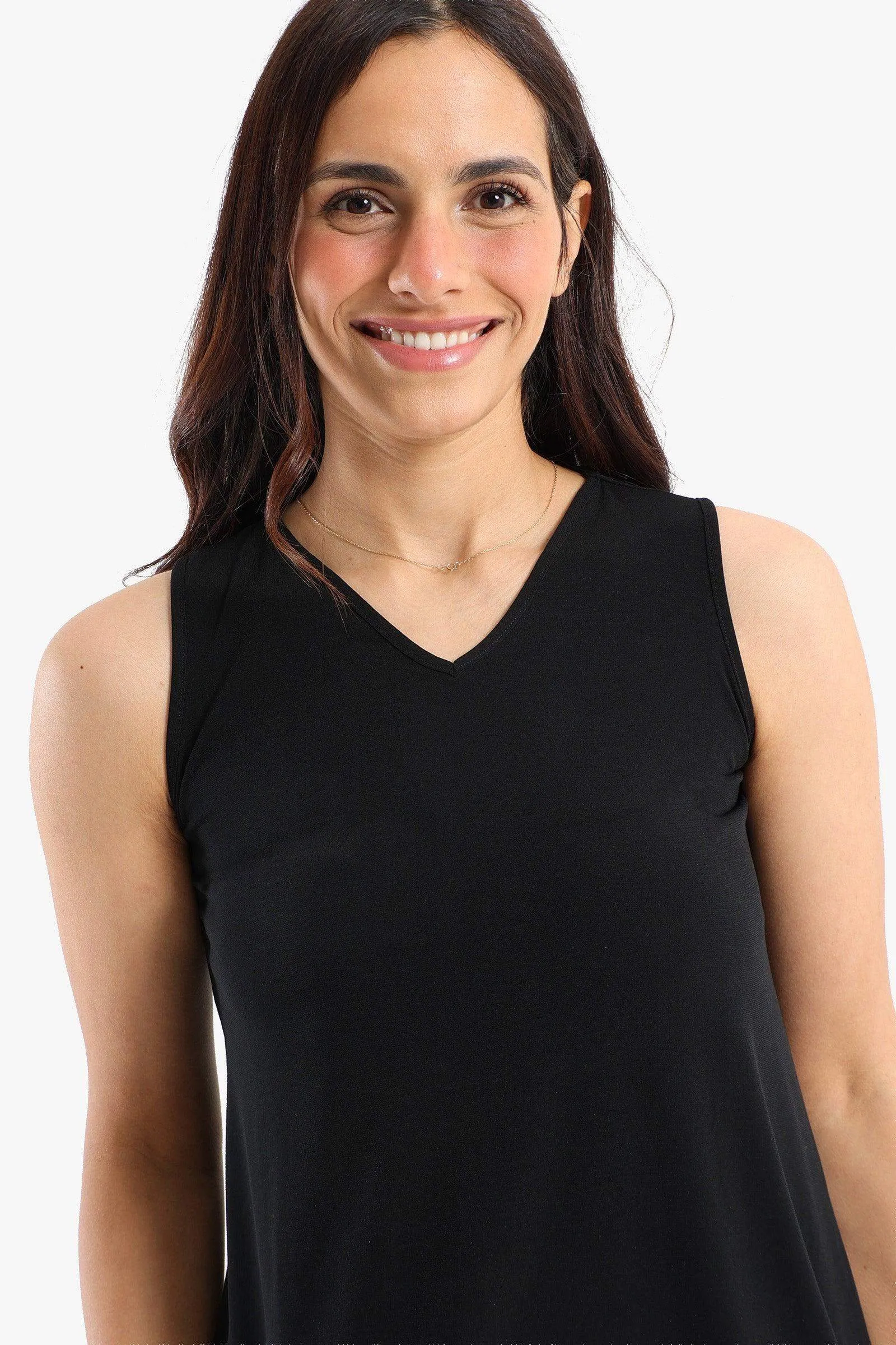 Black Voile Sleeveless Blouse