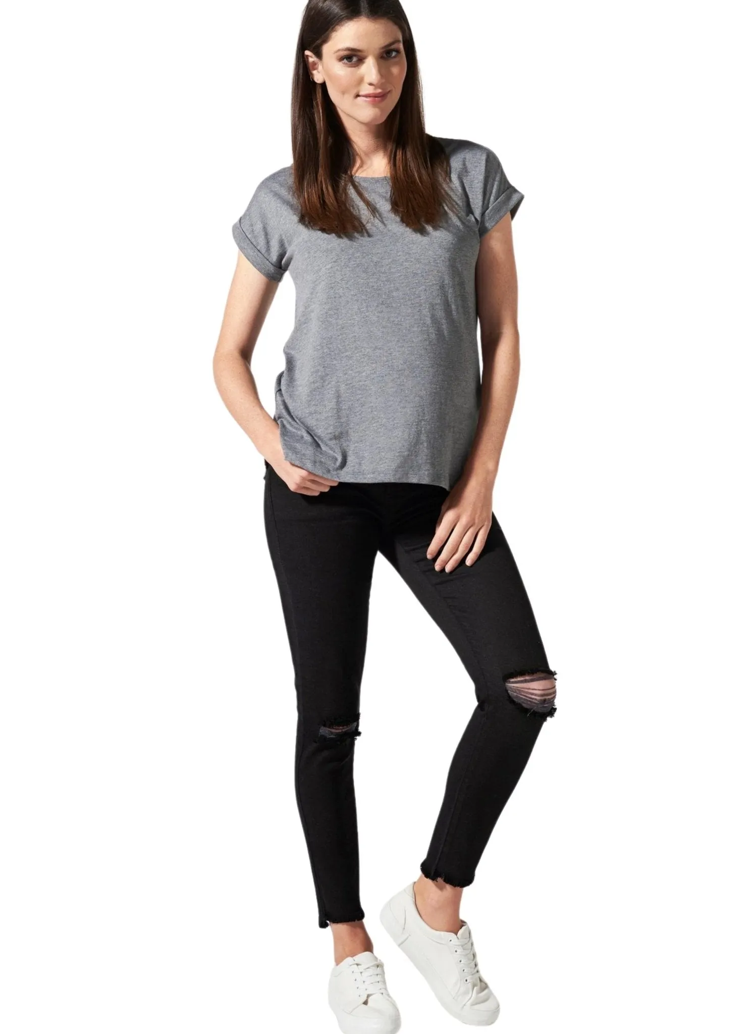 BLANQI Maternity Belly Support Skinny Jeans - Black Wash