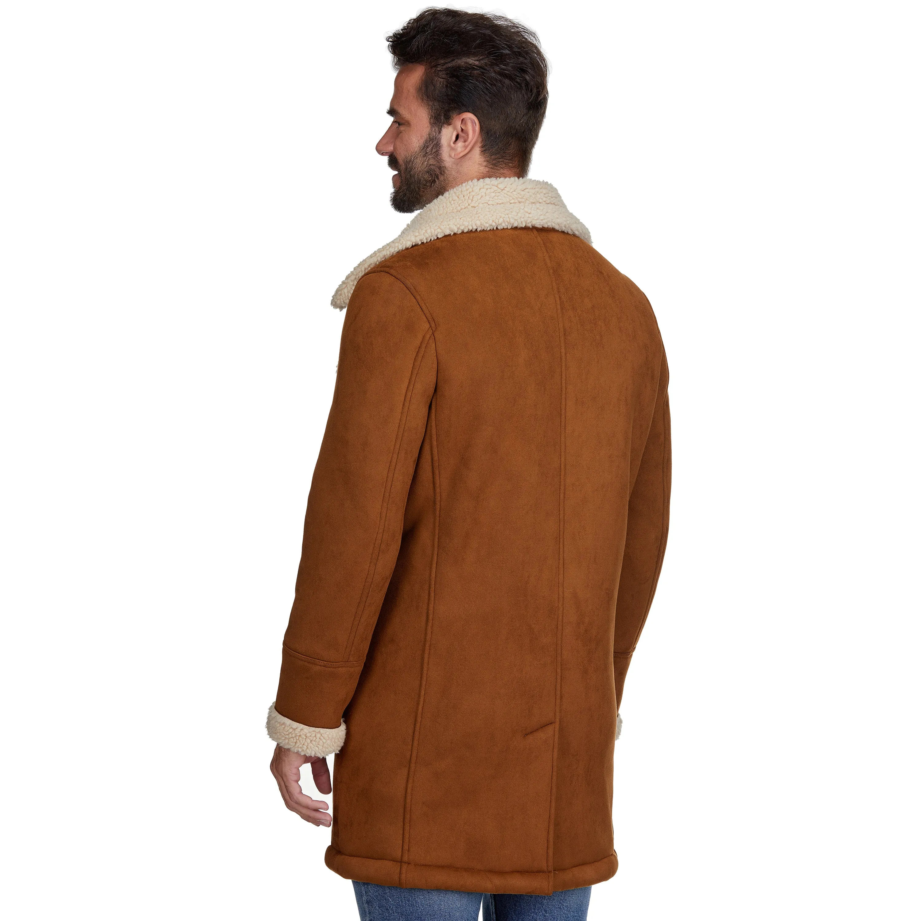 Braveman Faux Shearling Double Breasted Overcoat