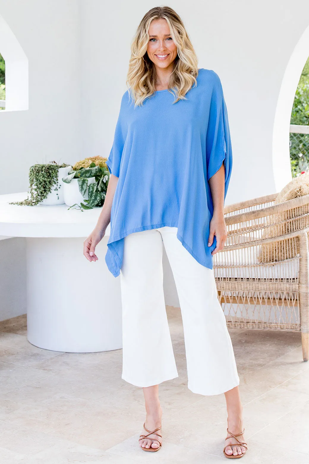 Brodie Drape Top Blue