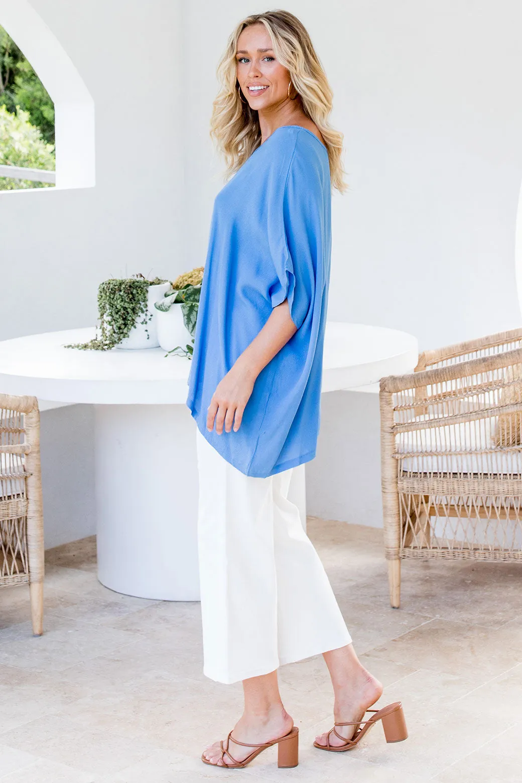 Brodie Drape Top Blue