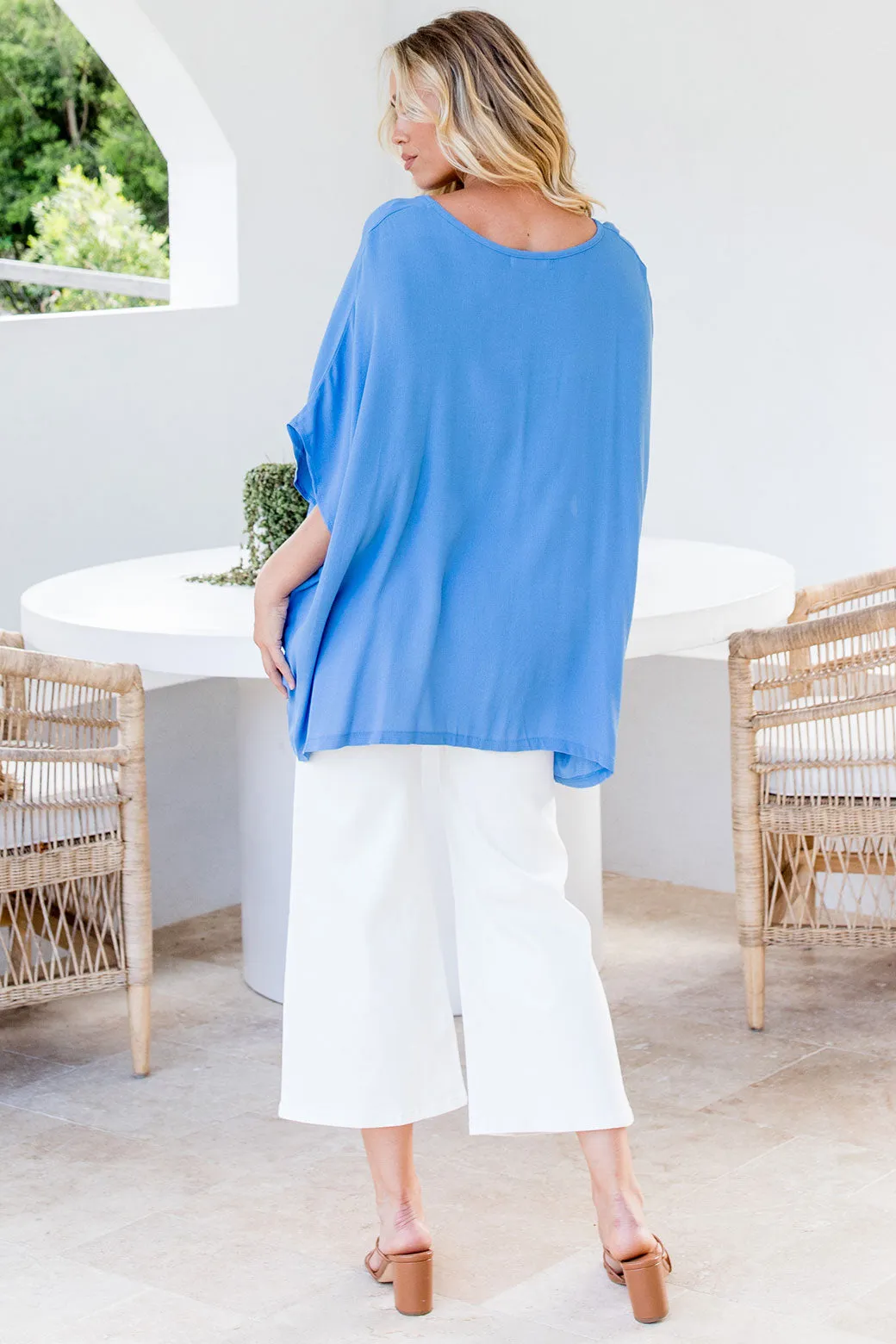 Brodie Drape Top Blue