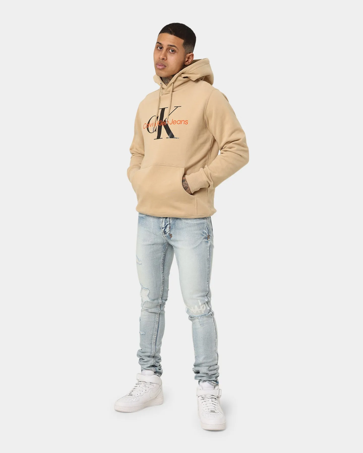 Calvin Klein Monogram Hoodie Tawny Sand/Black