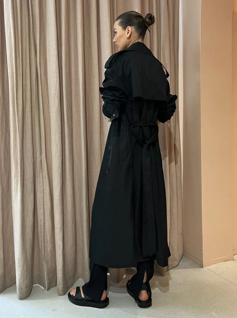 Camilla and Marc Zen Nylon Trench in Black