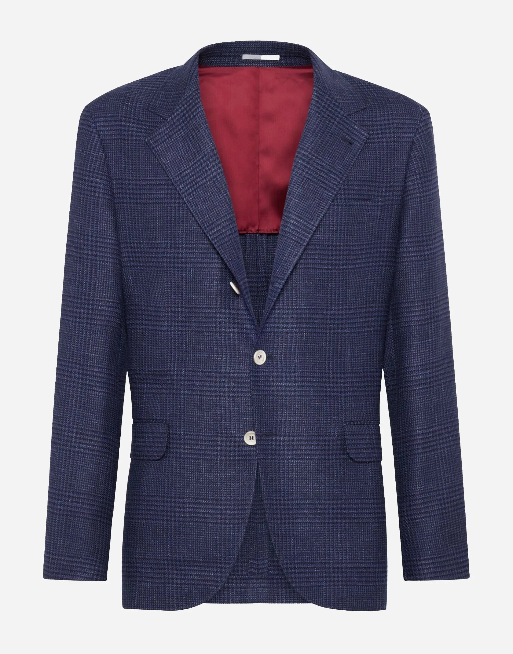 Check-Pattern Single-Breasted Blazer