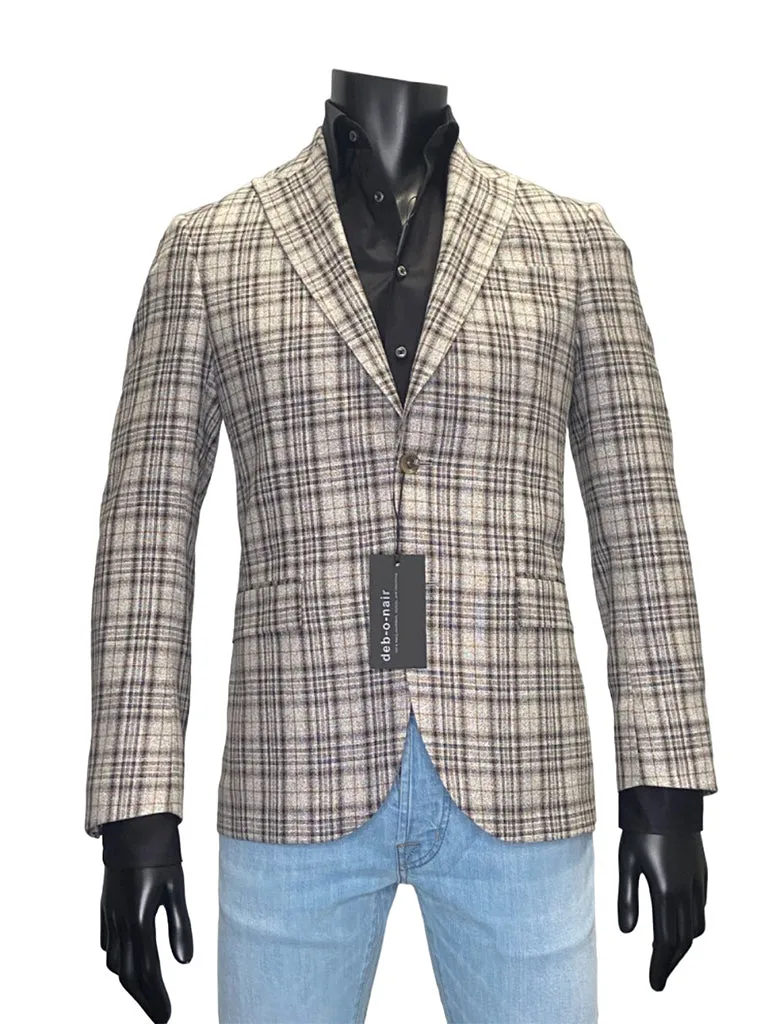 CHECK PEAK LAPPEL BLAZER - DEBONAIR