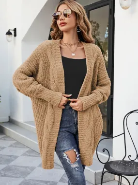 Chicmy-European and American casual women's clothing Loose And Cozy V Neck Cable Knit Sweater