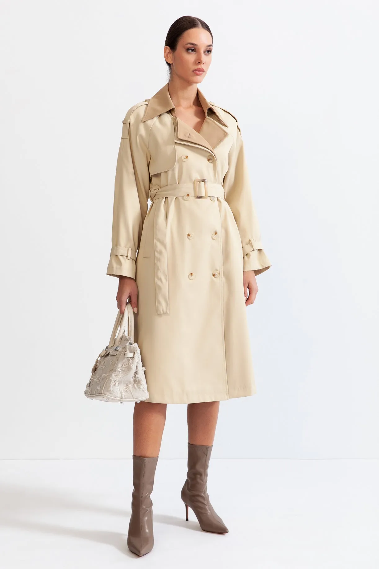 Classic trench coat with belt - Beige