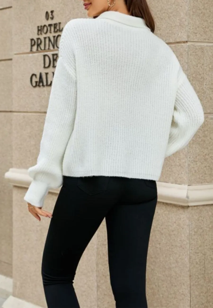 Collared Cozy Knit Sweater