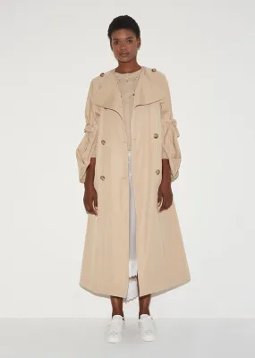 Collarless Tie Sleeve Coat