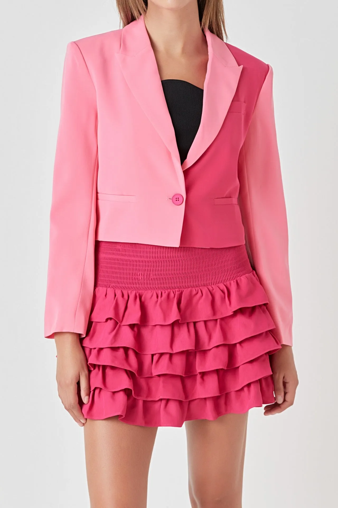 Colorblock Short Blazer