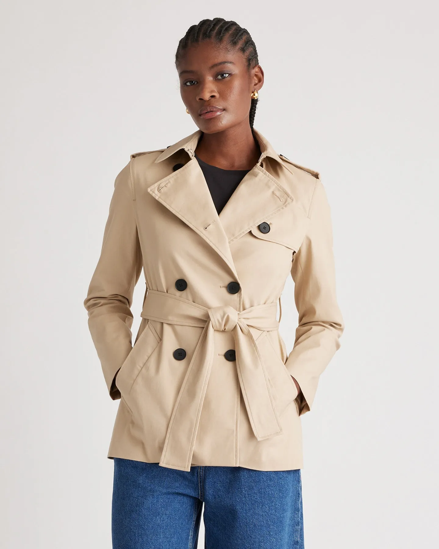 Comfort Stretch Short Trench Coat