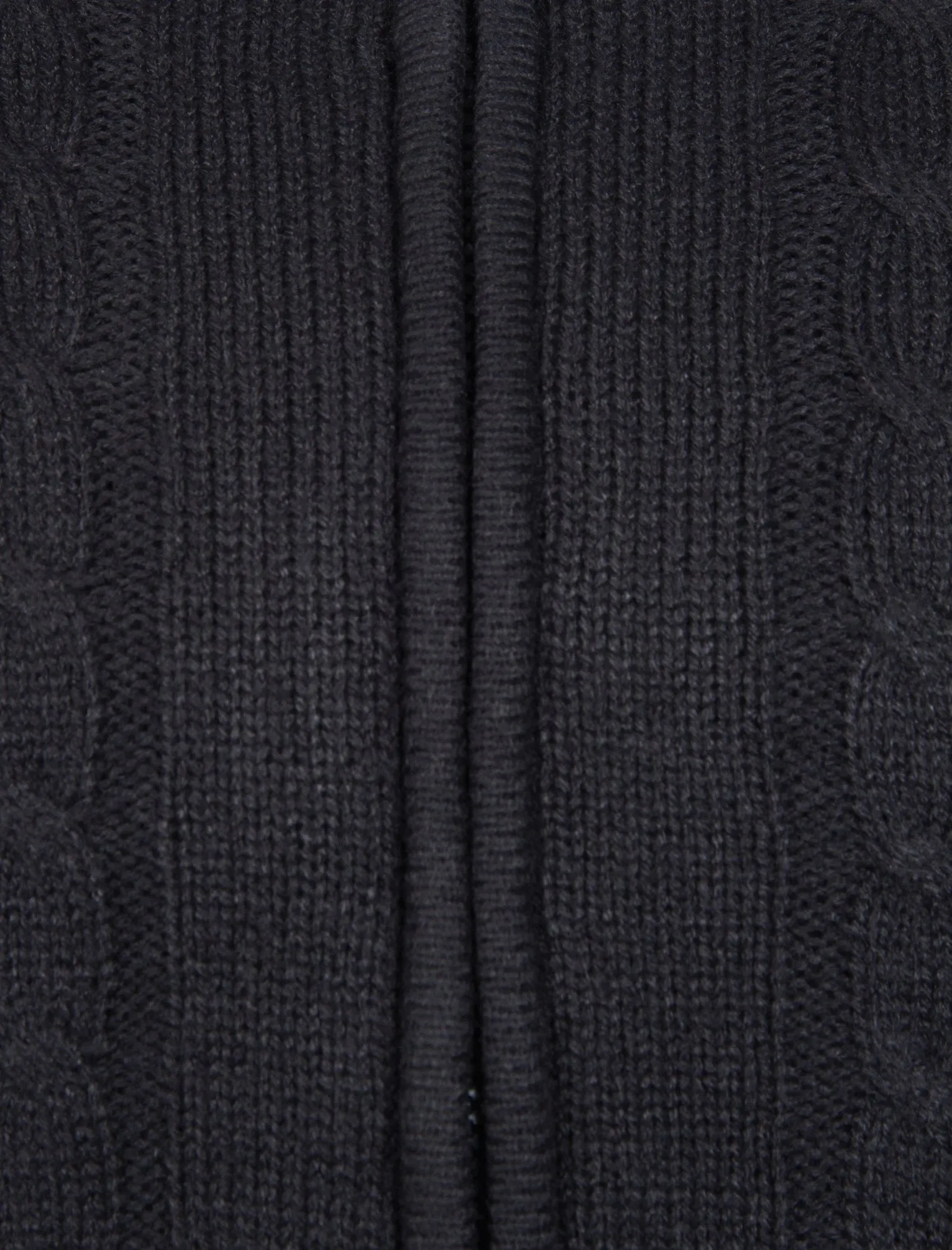 Cone Heavy Cable Knit Fleece Lined Cardigan in Dark Navy - Kensington Eastside