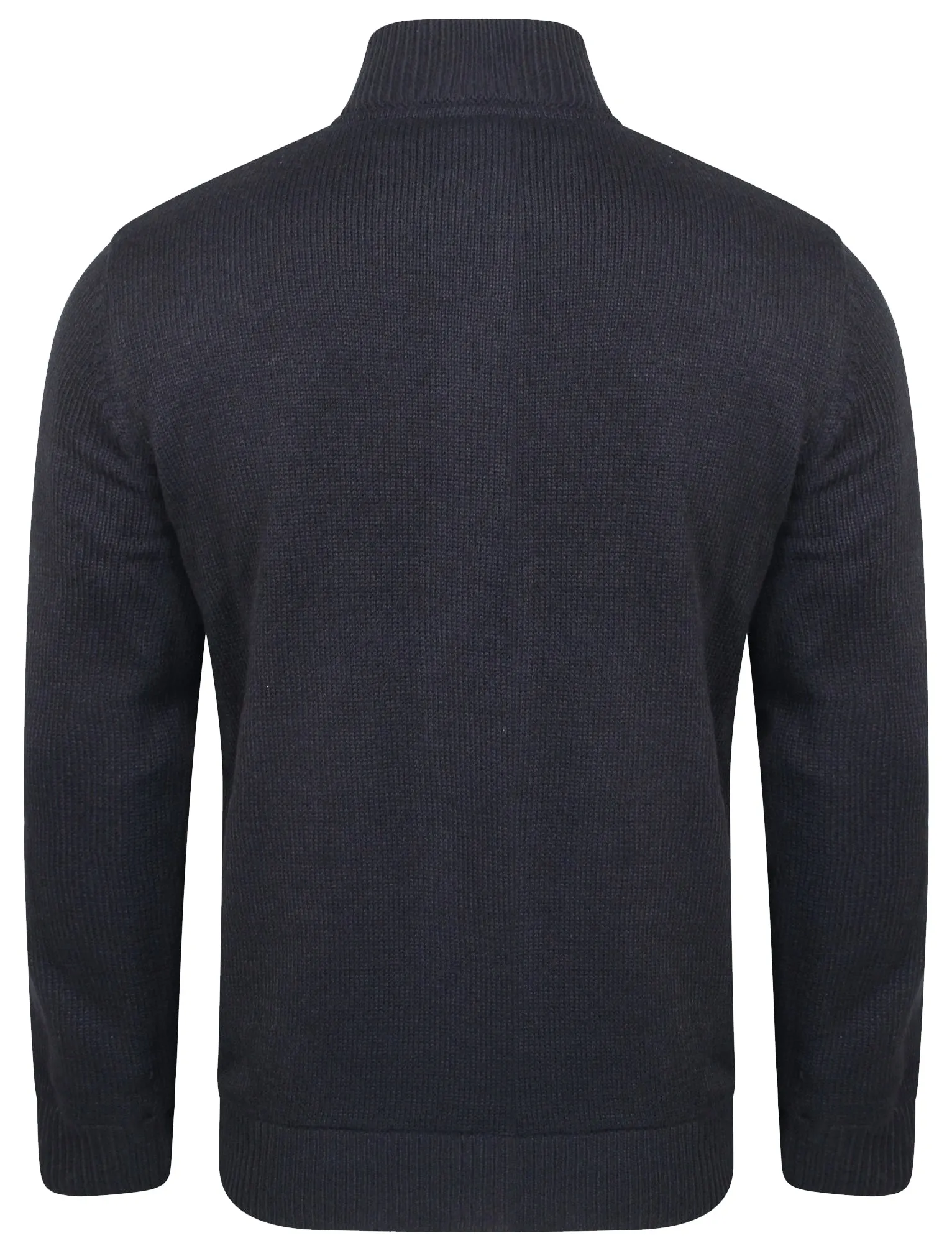 Cone Heavy Cable Knit Fleece Lined Cardigan in Dark Navy - Kensington Eastside