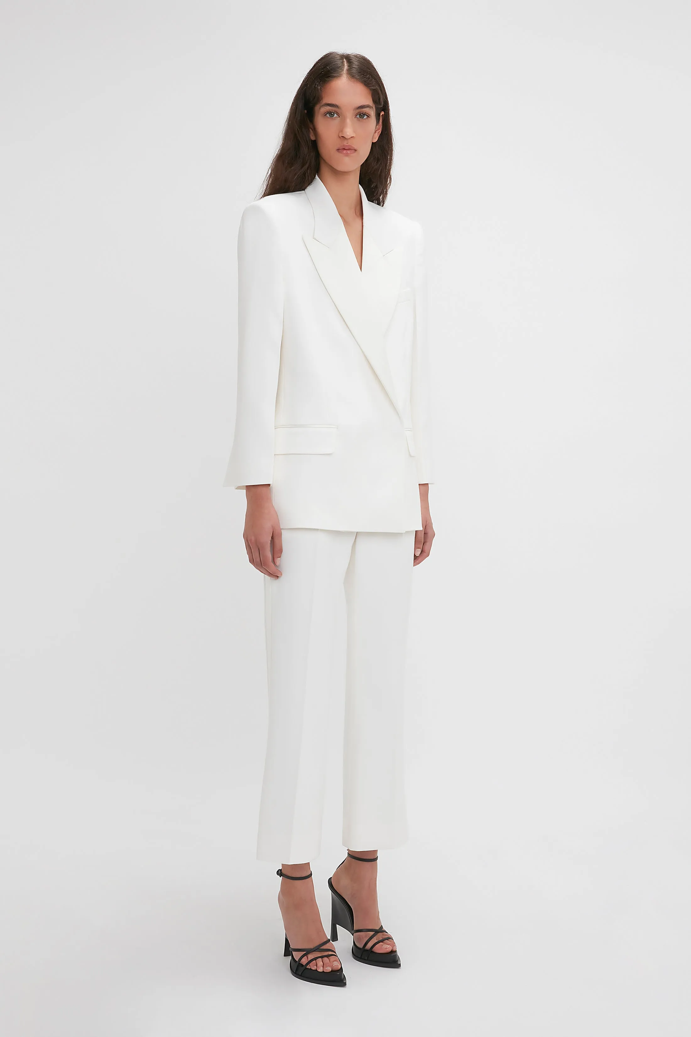 Cropped Tuxedo Trouser In Ivory