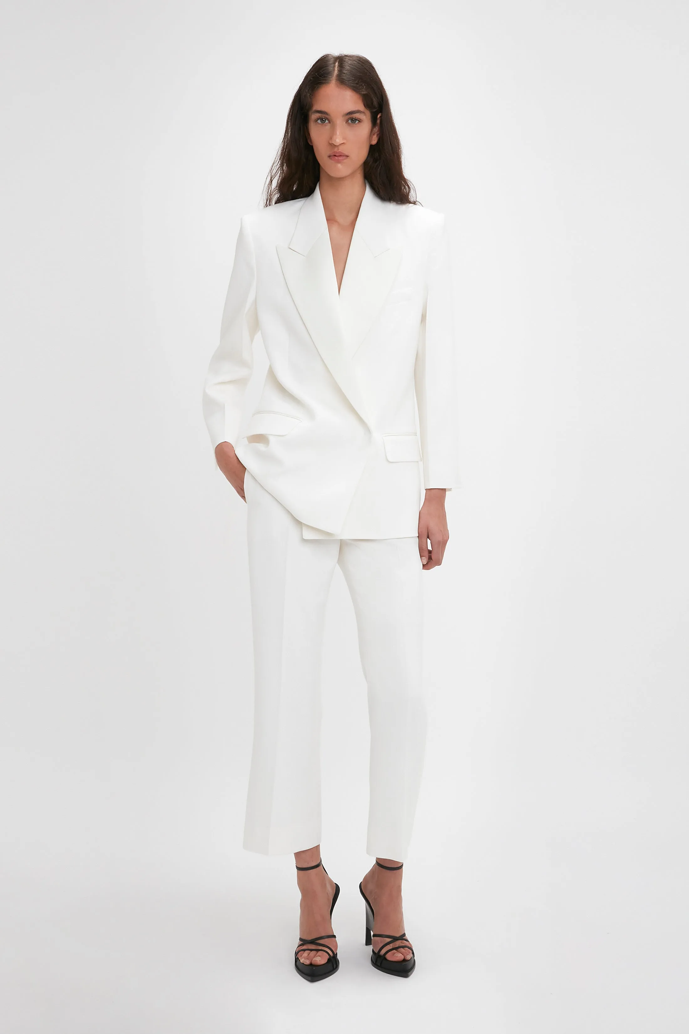 Cropped Tuxedo Trouser In Ivory