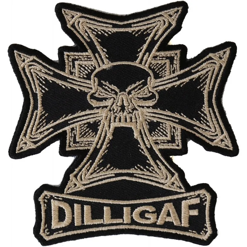 Daniel Smart Dilligaf Skull Biker Patch