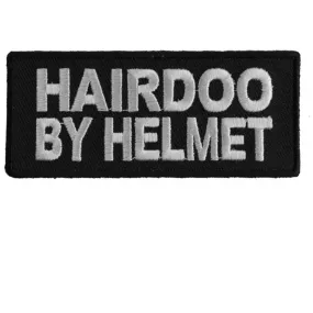 Daniel Smart Hairdoo By Helmet Funny Lady Biker Embroidered Patch, 3.5 x 1.5 inches