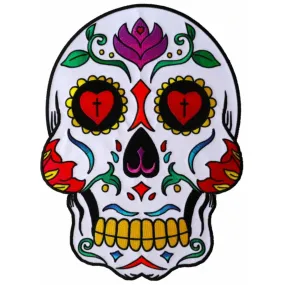 Daniel Smart Sugar Skull Embroidered Iron on Patch, 8.9 x 12 inches