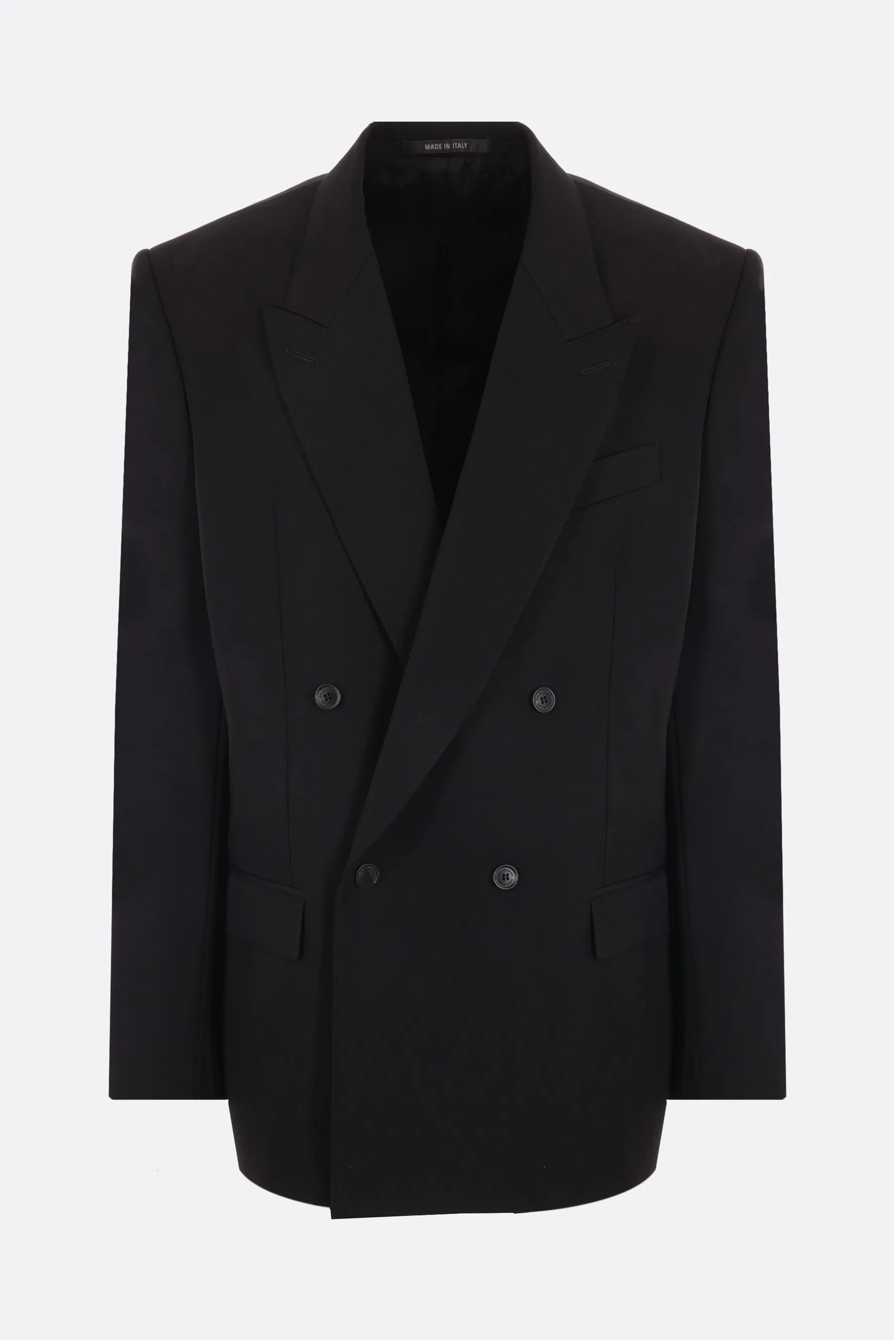 Double-breasted Grain de Poudre Wool Jacket