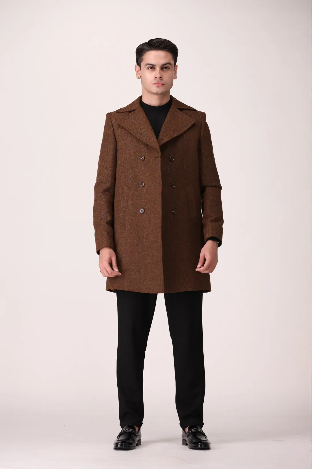 DOUBLE-BREASTED LONG COAT SLIM FIT