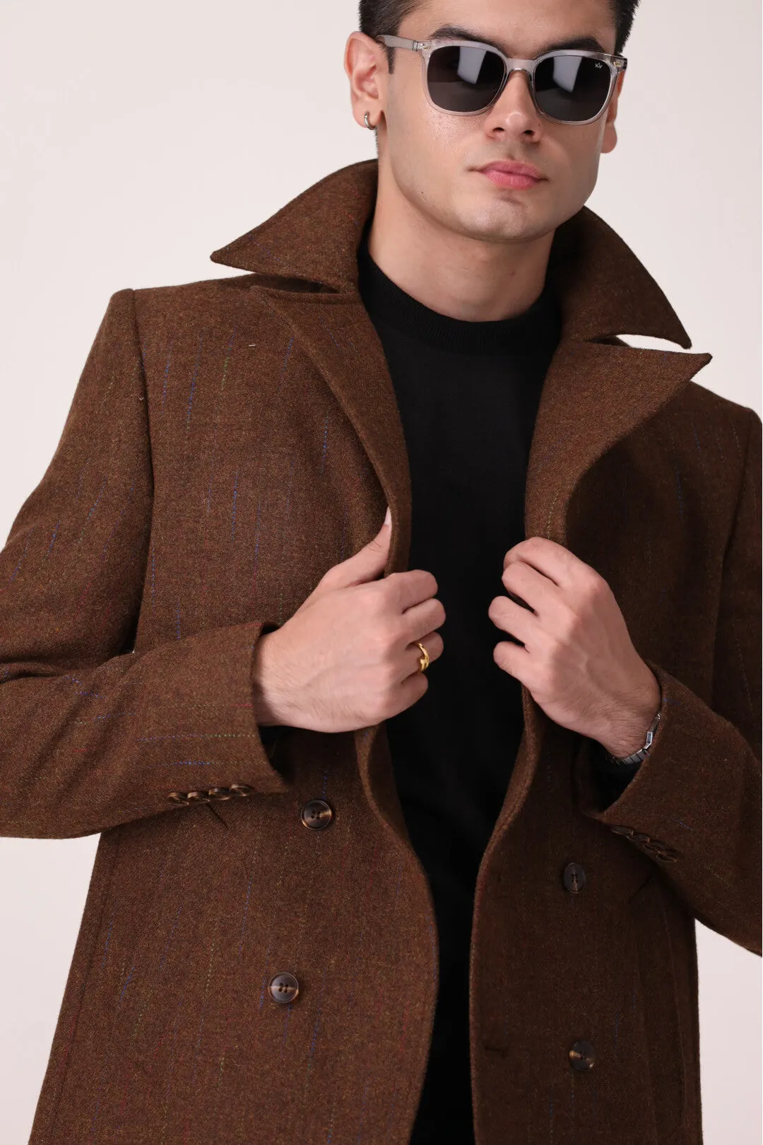 DOUBLE-BREASTED LONG COAT SLIM FIT