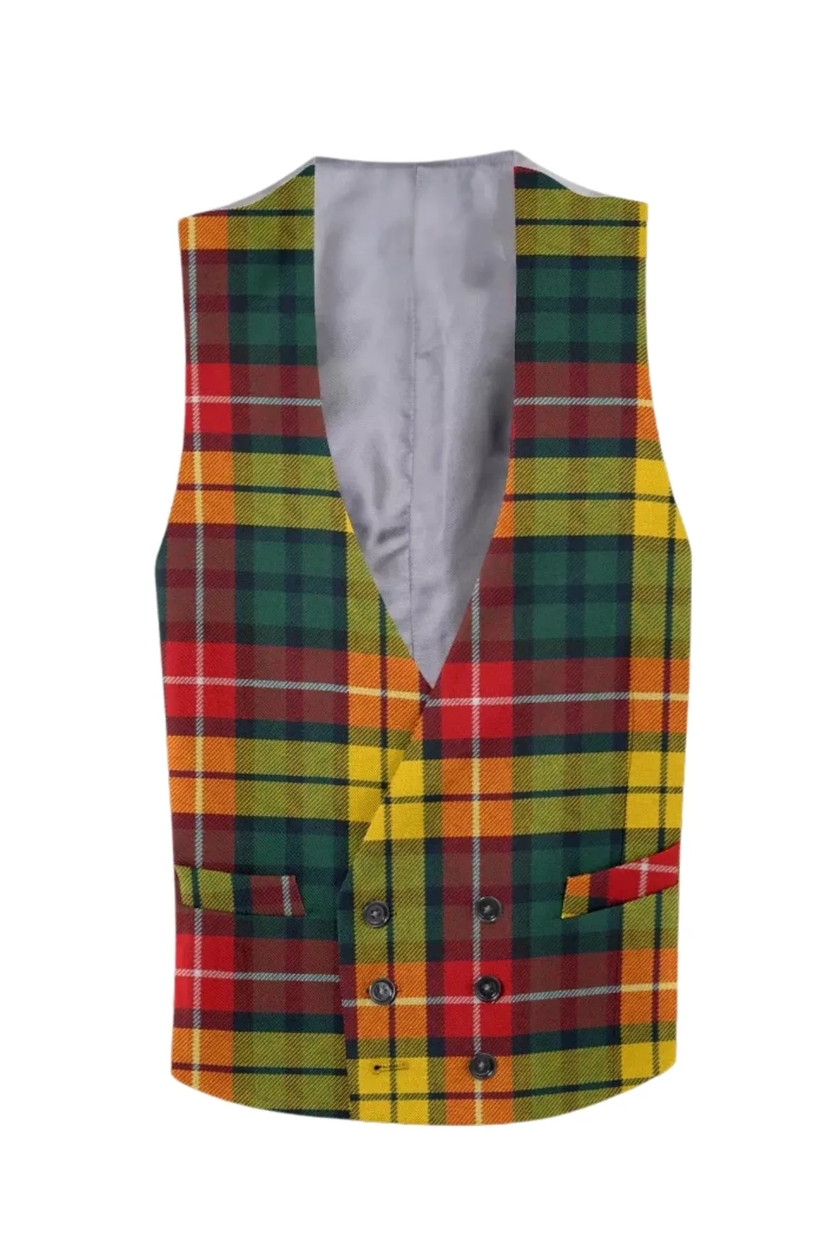 Double Breasted Tartan Waistcoat