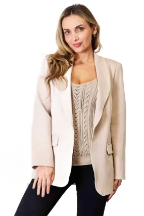 Double Take Shawl Collar Long Sleeve Blazer