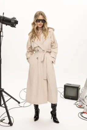 Edge beige trench coat