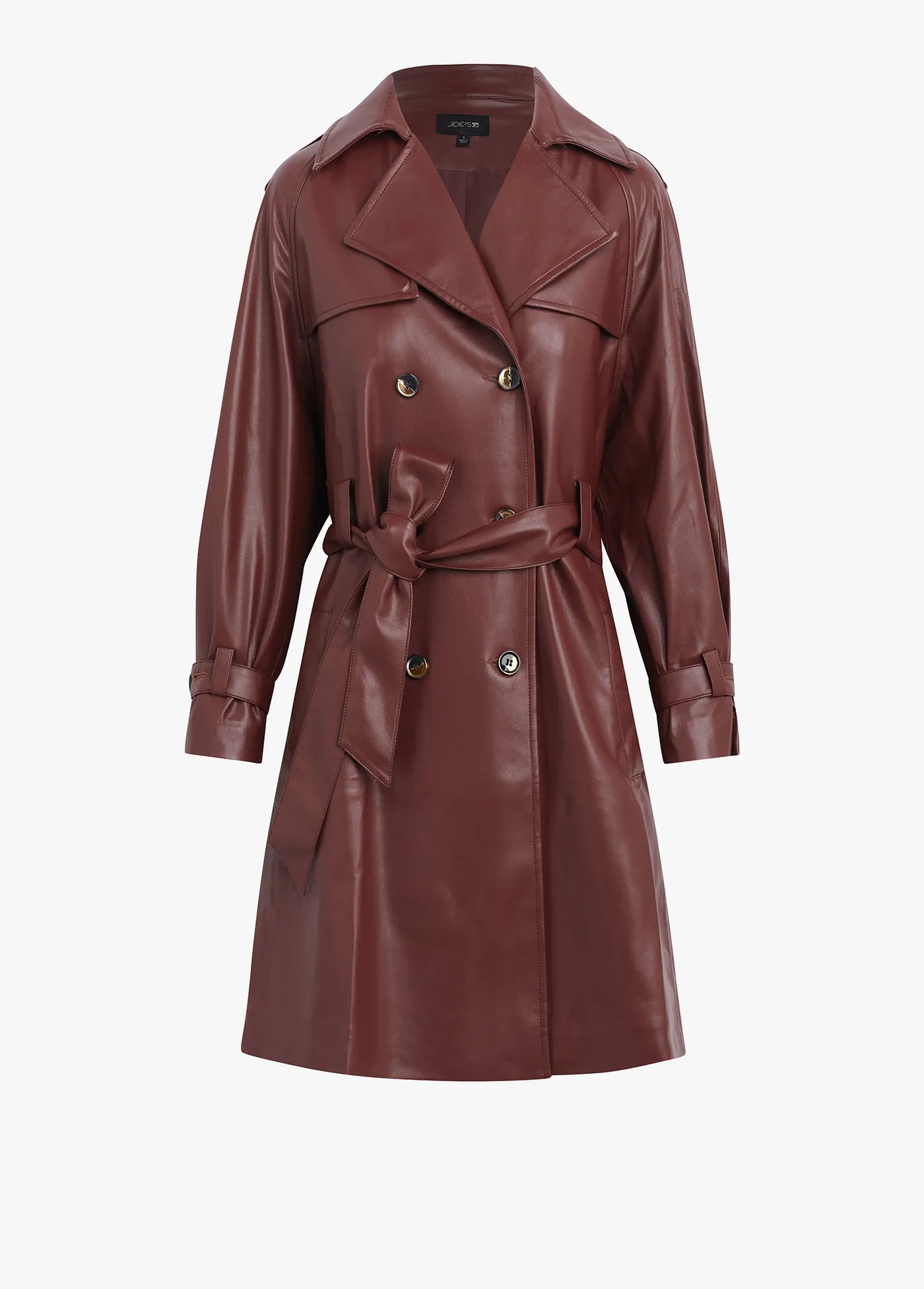 ELIZA VEGAN LEATHER TRENCH