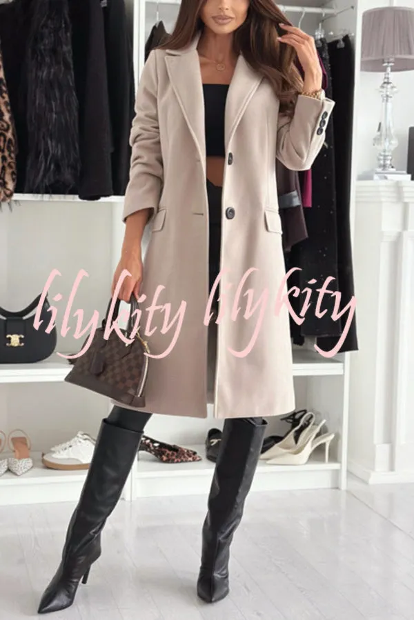 Fashionable Casual Lapel Long Sleeve Single Breasted Loose Coat