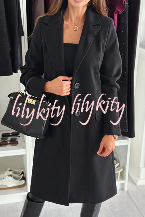 Fashionable Casual Lapel Long Sleeve Single Breasted Loose Coat