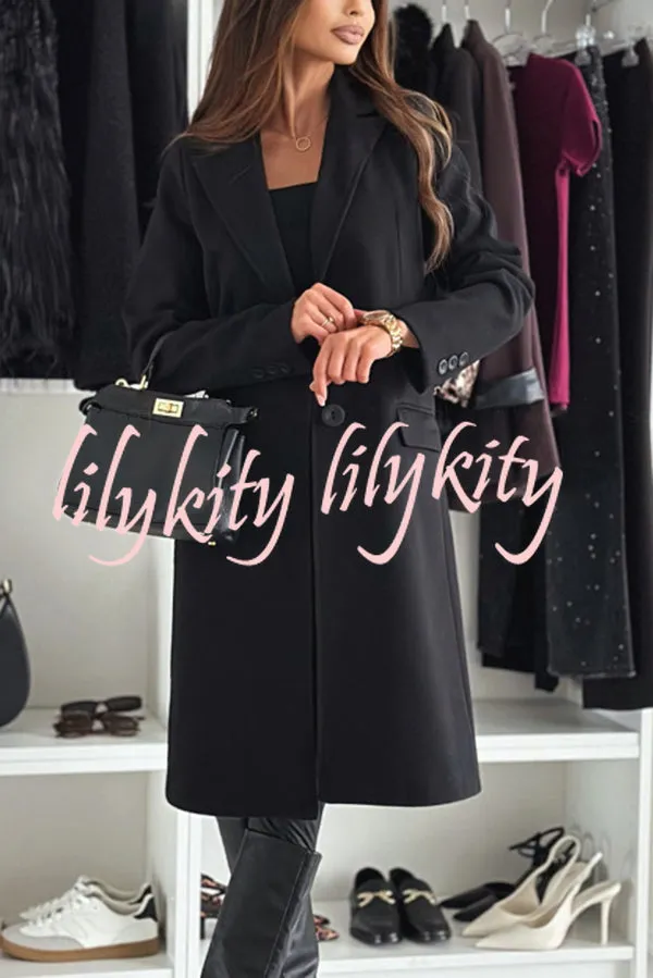 Fashionable Casual Lapel Long Sleeve Single Breasted Loose Coat