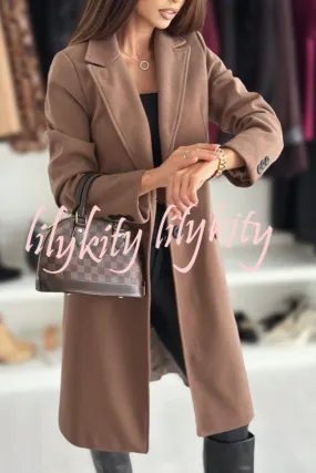 Fashionable Casual Lapel Long Sleeve Single Breasted Loose Coat