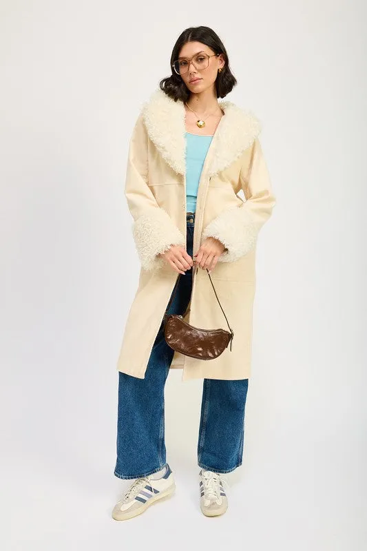 FAUX  MID TRENCH COAT