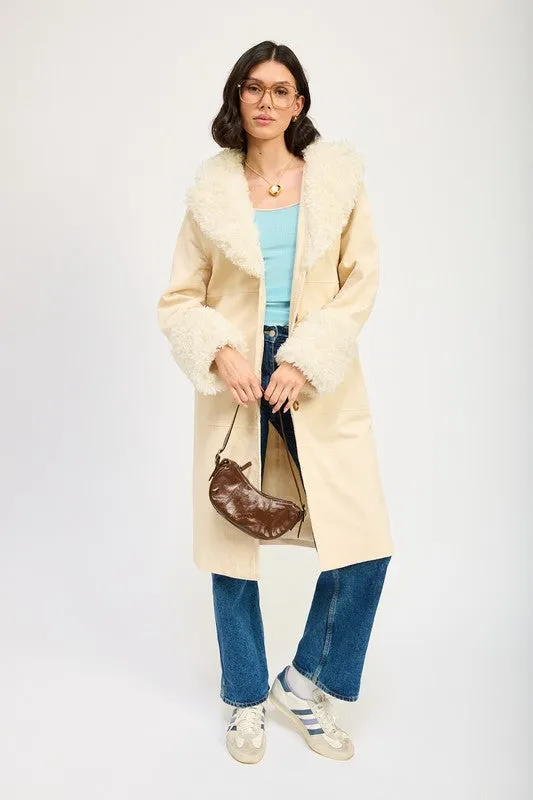 FAUX  MID TRENCH COAT